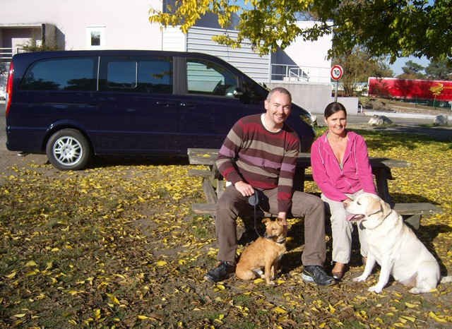 Ian & Julia with Ellie & Julio, en route from Nerja to Scarborough.