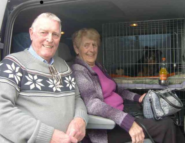 John, Ileen & Bobby en route from Adsubia, Alicante to Blackpool.