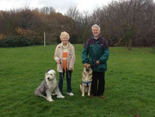 Sheila and Holly, Bob and Trigger, taking a break on their journey from Javea to Whickham, Newcastle.