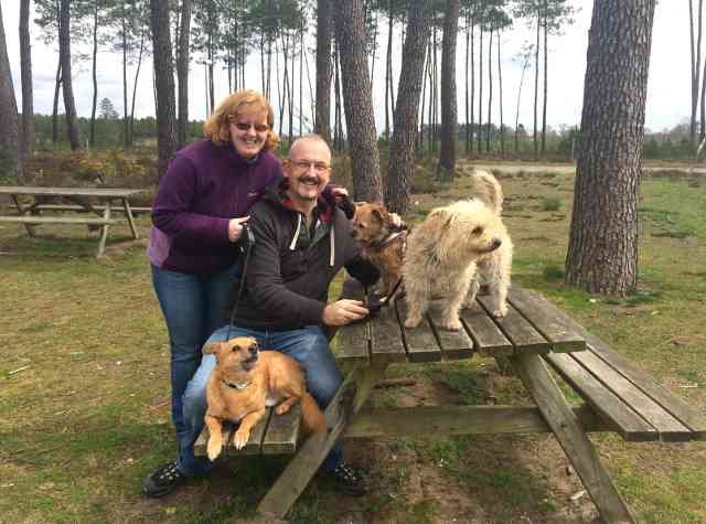 Michelle, Paul, Tess and Molly, taking a break in France on their journey from Los Barrios in S.Spain to Dublin.