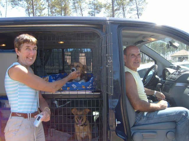 Pat & Dave with Gemma, en route from S.Spain to Somerset.