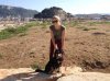 Ashley and Bo, at Denia Port, waiting to board the ferry, on their way from Hitchin, UK, to their home in Ibiza.