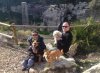 Jan and Buddy, Marcus and Bertie and Julio, exploring the Roman quarry at Tarragona, on their way from Blackpool to Benidorm.