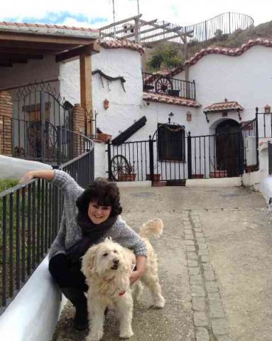 Diane and Rosie exploring the Cave House area of Guadix, Granada, on their way from Ilkeston, Notts to Almerimar in Spain.