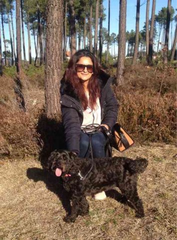 Poonam and Kaya enjoying a sunny break in S.W. France, on their journey from Mijas in S.Spain to Leicester.