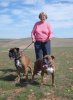 Liz with Shar & Leah, en route from Mijas in southern Spain to Lincs.