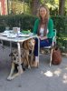 Jean, Cond and Sophie enjoying a quiet breakfast in Ciudad Real, on their journey from Lisbon to Mallorca. 