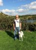 Don, with Krysta and Tessa, enjoying a 'leg stretch' at Thurrock, after just arrived back in the UK, on their journey from Formentera in Alicante to Southminster in Essex.