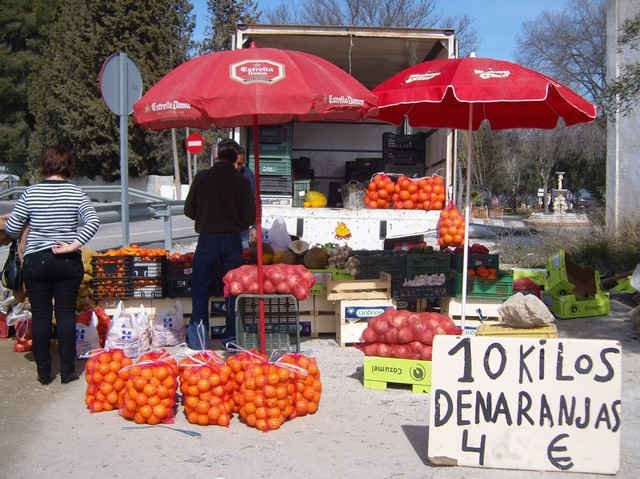 Fruit sellers near Granada in southern Spain.