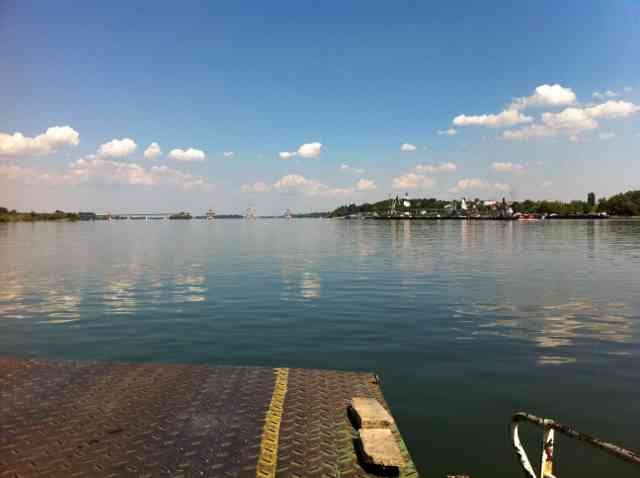 Crossing the 'Blue Danube' from Bulgaria to Romania.