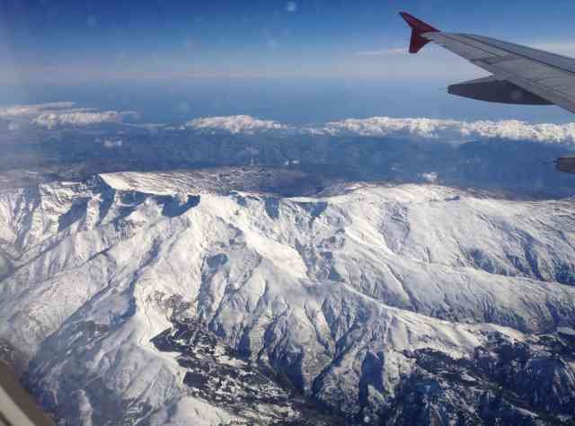 A stunning view of Sierra Nevada, seen from the plane, flying back to Málaga.