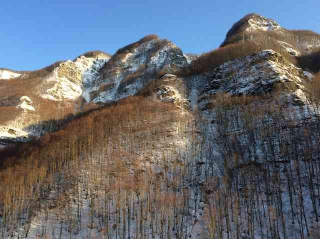 A wintry scene in the Grand Sasso National Park of Central Italy. 