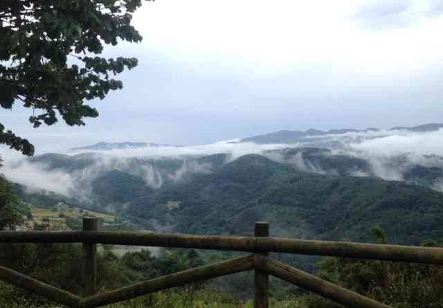 Mist hanging over the mountains in The Basque Country, N.Spain.